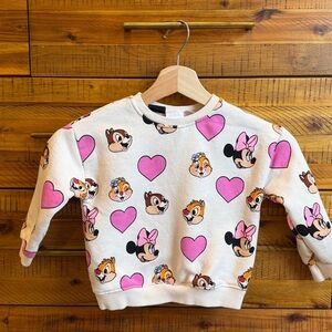 Zara Girls Kids Pink and White Character Sweatshirt